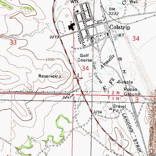 Topographic Map of Cottonwood Park, MT