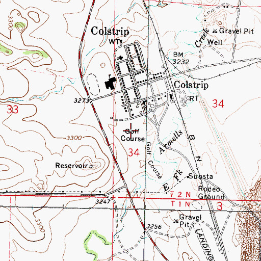 Topographic Map of Firemans Park, MT