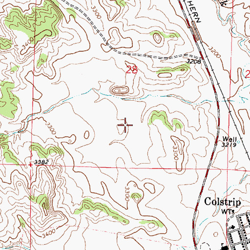Topographic Map of Castle Rock Lake, MT
