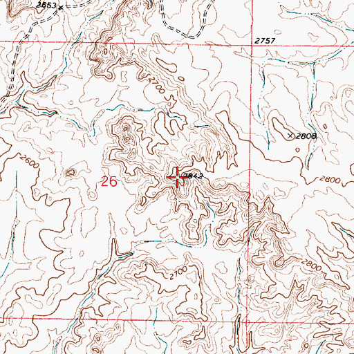 Topographic Map of Lookout Butte, MT