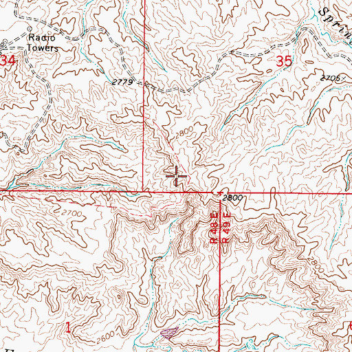 Topographic Map of Tower Butte, MT