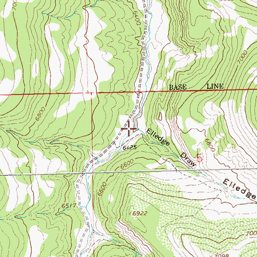 Topographic Map of Elledge Draw, CO