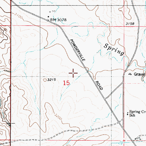 Topographic Map of Spring Creek (historical), MT