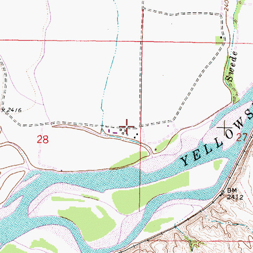 Topographic Map of Sadie Post Office (historical), MT