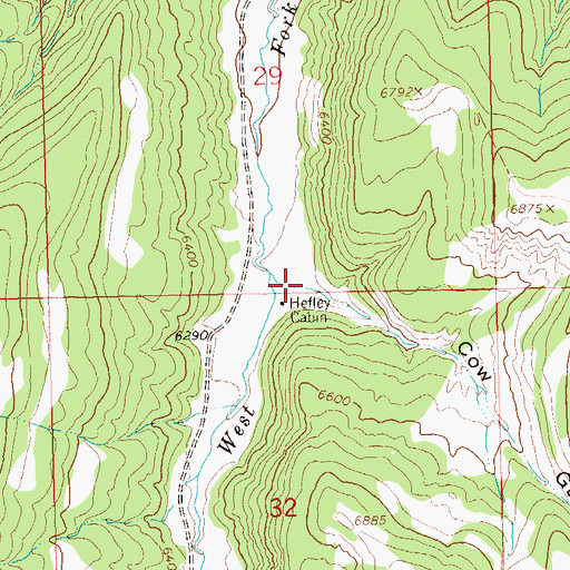 Topographic Map of Cow Gulch, CO