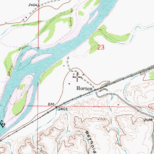 Topographic Map of Horton Post Office (historical), MT