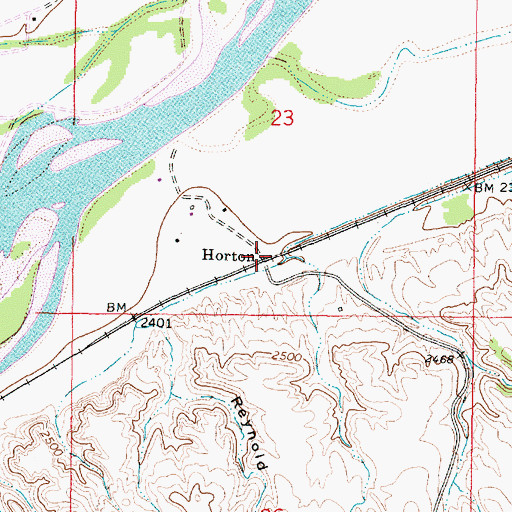 Topographic Map of Horton, MT