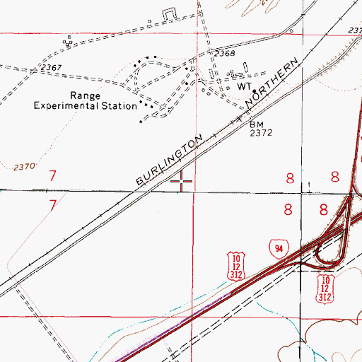 Topographic Map of Fort Keogh (historical), MT
