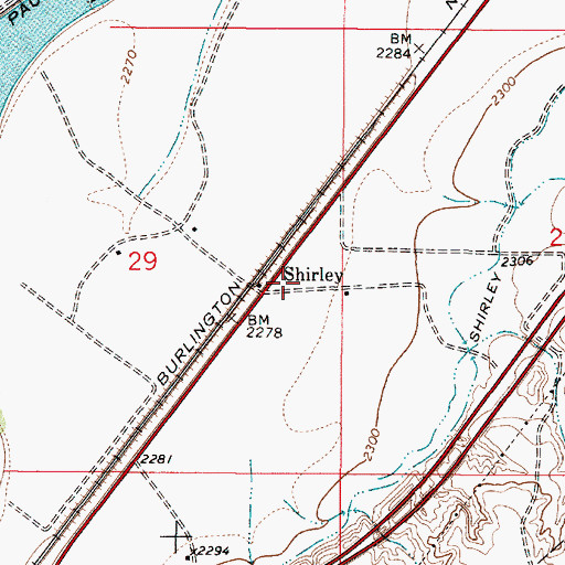 Topographic Map of Ainslie Post Office (historical), MT
