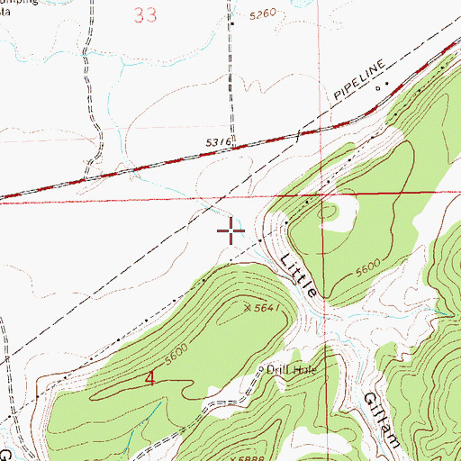Topographic Map of Little Gillam Draw, CO