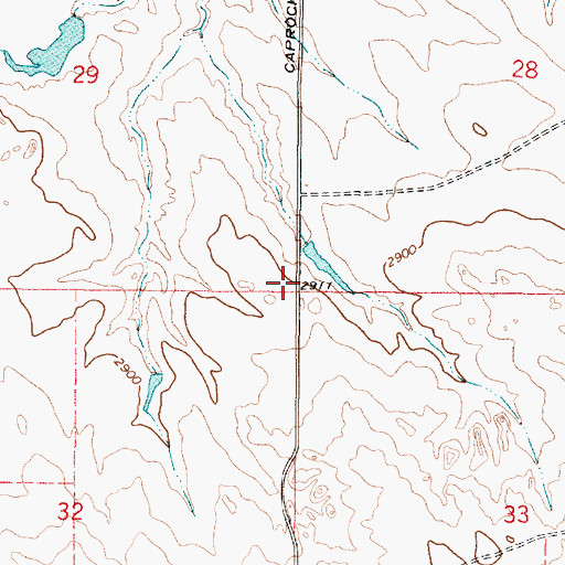 Topographic Map of Cap Rock School (historical), MT