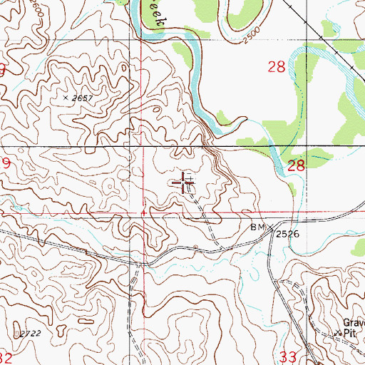 Topographic Map of Ismay Cemetery, MT