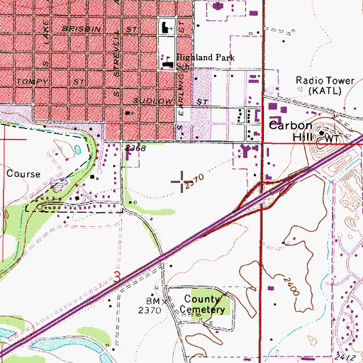 Topographic Map of Holy Rosary Health Center, MT