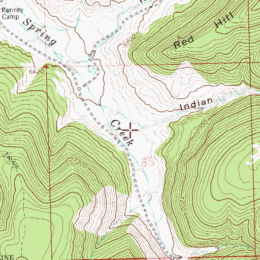 Topographic Map of Indian Springs Draw, CO