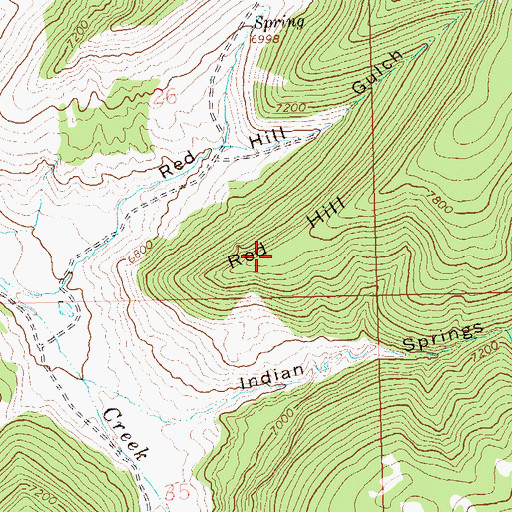 Topographic Map of Red Hill, CO