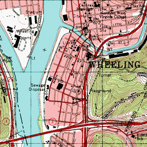 Topographic Map of Aldersgate United Methodist Church, WV