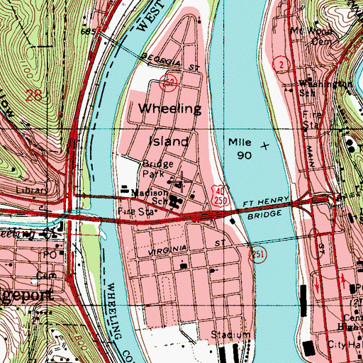 Topographic Map of Blessed Trinity Catholic Church, WV