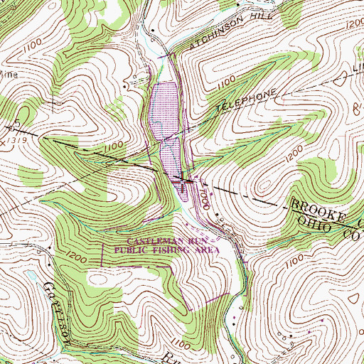 Topographic Map of Castleman Run Wildlife Management Area, WV