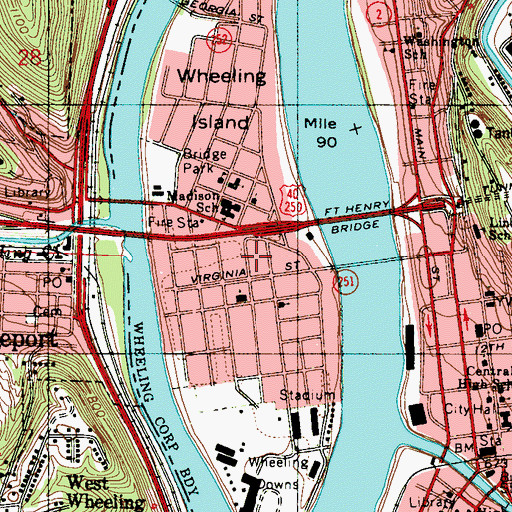 Topographic Map of Church of Christ, WV