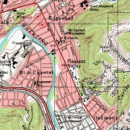 Topographic Map of Church of Christ, WV