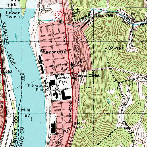 Topographic Map of Corpus Christi Roman Catholic Church, WV