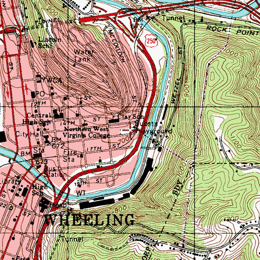 Topographic Map of Eastern Park, WV