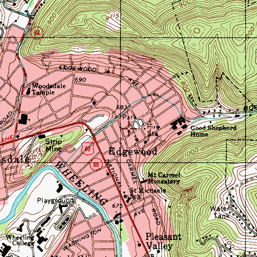 Topographic Map of Edgewood Park Seventh Day Adventist Church, WV