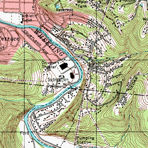 Topographic Map of Elm Grove Elementary School, WV