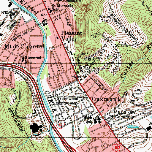 Topographic Map of First Baptist Church, WV