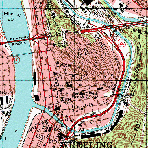 Topographic Map of First Baptist Church, WV