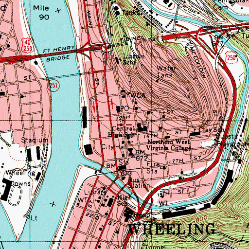 Topographic Map of First United Presbyterian Church, WV