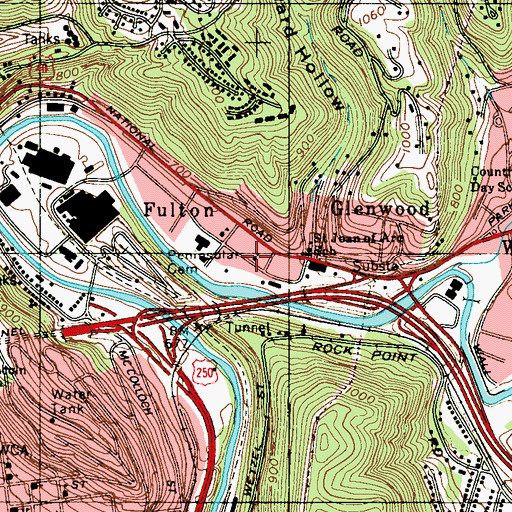 Topographic Map of Fulton United Methodist Church, WV