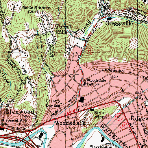 Topographic Map of Hawthorne Court, WV
