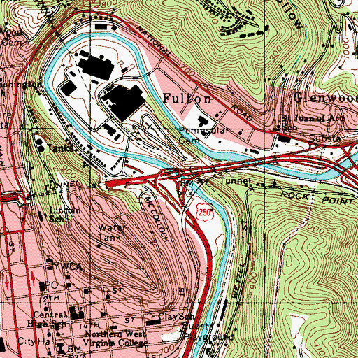 Topographic Map of Interchange 1B, WV