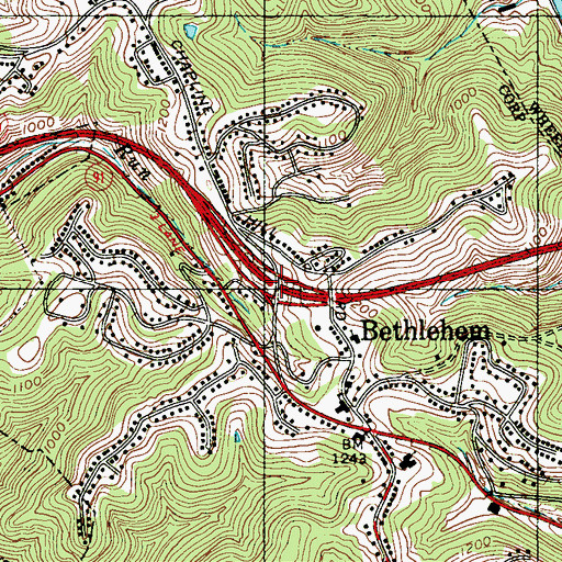 Topographic Map of Interchange 2, WV