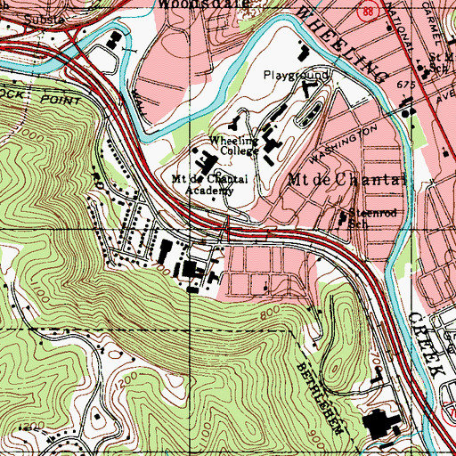 Topographic Map of Interchange 2B, WV