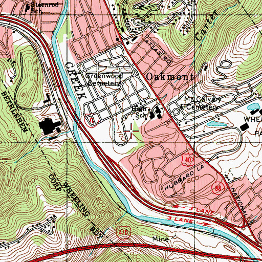 Topographic Map of J D Merriman Garden (historical), WV