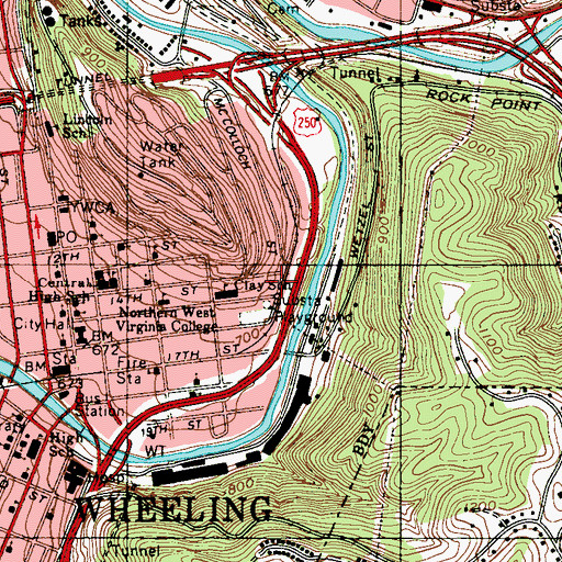 Topographic Map of Jefferson Special School (historical), WV