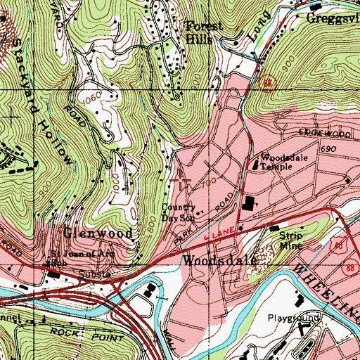 Topographic Map of John C Tucker Garden (historical), WV