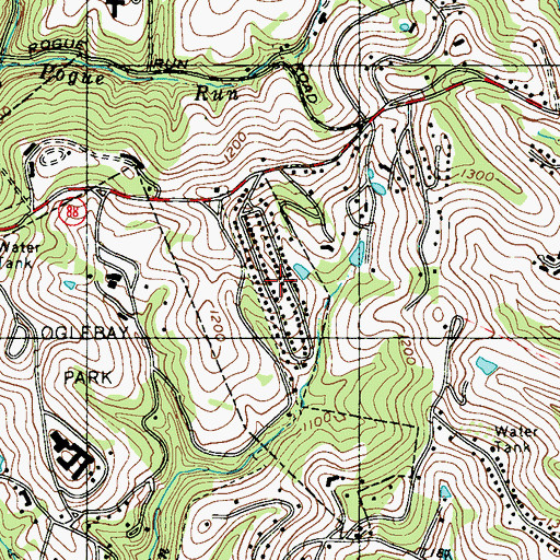 Topographic Map of Leewood Park, WV