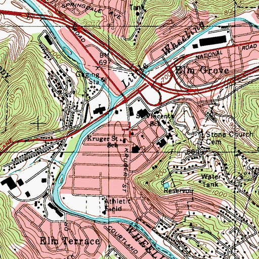 Topographic Map of Nazarene Church, WV