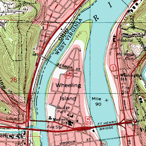 Topographic Map of North Island, WV