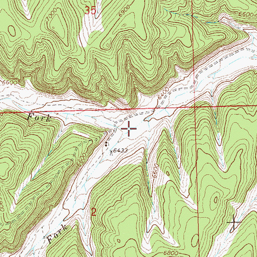 Topographic Map of Middle Fork Greasewood Creek, CO