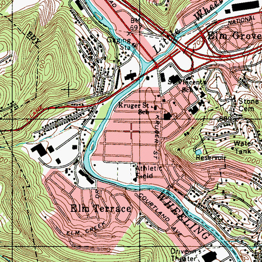 Topographic Map of Peterson Bottom, WV