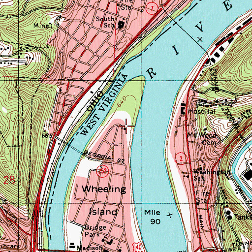 Topographic Map of Reorganized Church of Jesus Christ of Latter Day Saints, WV