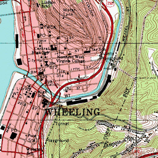 Topographic Map of Saint Anthony Roman Catholic Church, WV