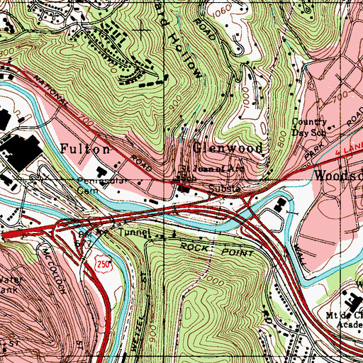 Topographic Map of Saint Joan of Arc Roman Catholic Church, WV