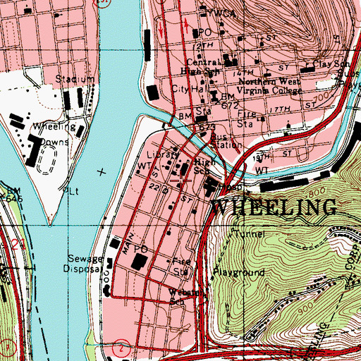Topographic Map of Saint Johns United Church of Christ, WV
