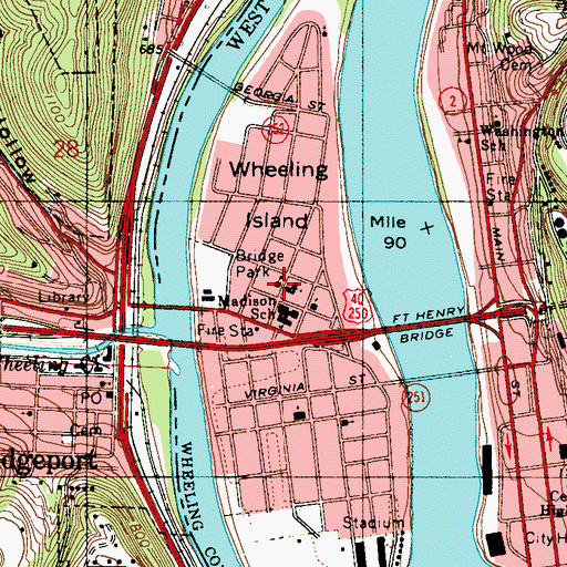 Topographic Map of Saint Josephs Roman Catholic Church, WV