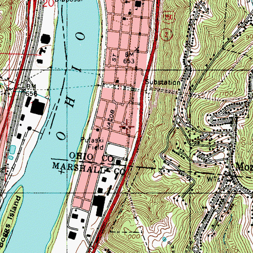 Topographic Map of Saint Ladislaus School, WV